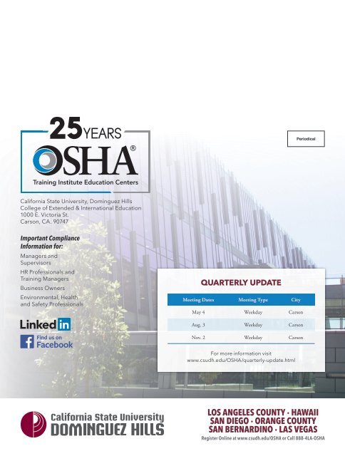 2018 CSUDH OSHA Course Catalog (Interactive)