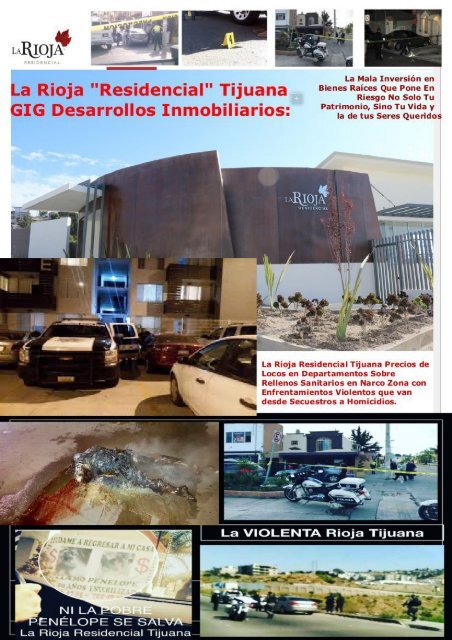 La Rioja Residencial Tijuana Departamentos Diminutos en Entornos Inseguros, Violentos y Pestilentes a Precios Carisisimos