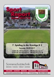 Sport Report - SV Hochdorf - Sonntag 24.09.2017