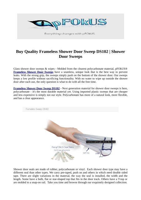 Quality Frameless Shower Door Sweep Ds102