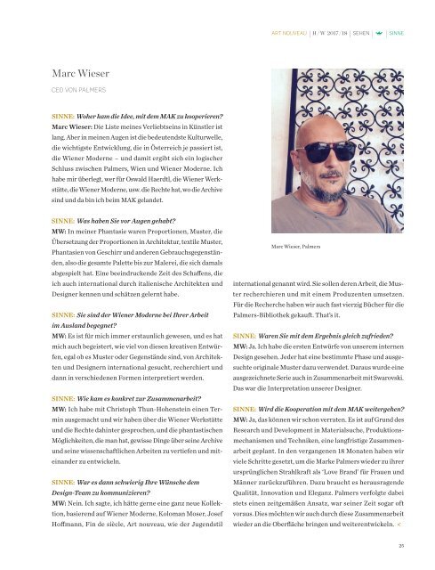 Palmers Magazin Sinne Nr. 1