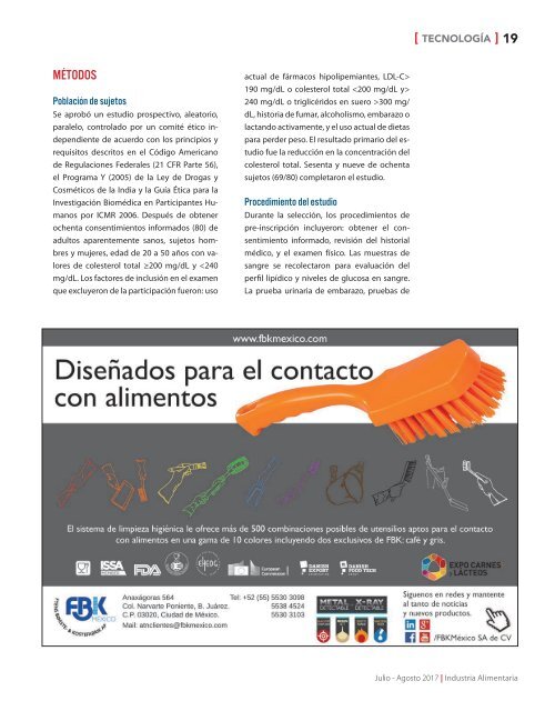 Industria Alimentaria julio-agosto 2017