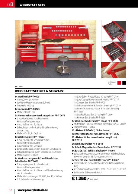 Powerplustools Katalog Werkstatt Set - Werkbänke - Werkstatteinrichtung - Schraubstöcke