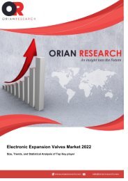 Electronic Expansion Valves Market 2022 Size, Trends, and Analysis of Top Key player