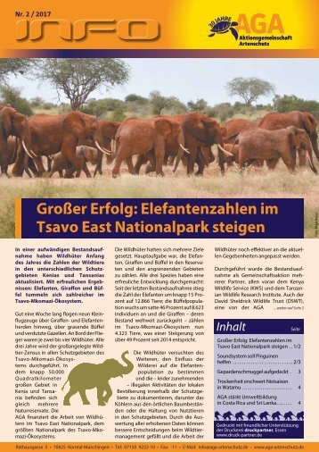 Großer Erfolg: Elefantenzahlen im Tsavo East Nationalpark steigen