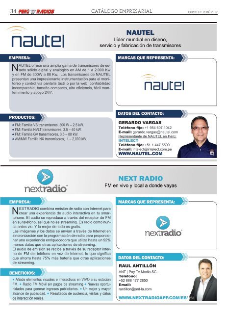 Revista PERÚ TV RADIOS SET - OCT 2017