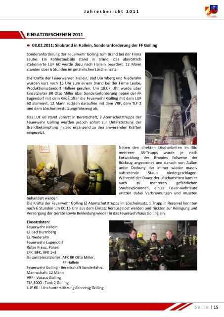 Download Jahresbericht 2011 - Freiwillige Feuerwehr Golling