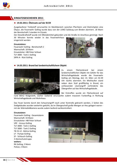 Download Jahresbericht 2011 - Freiwillige Feuerwehr Golling