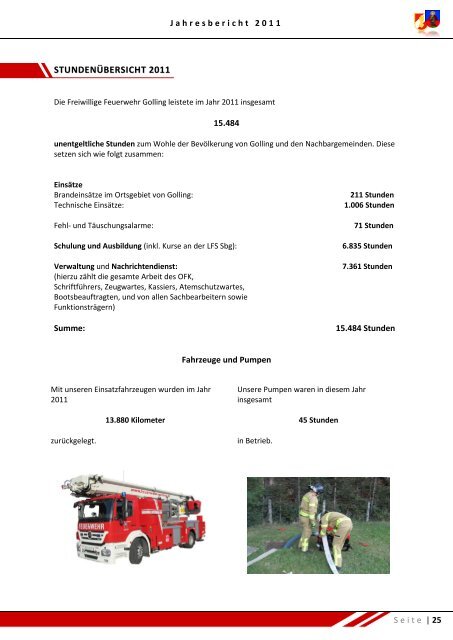 Download Jahresbericht 2011 - Freiwillige Feuerwehr Golling