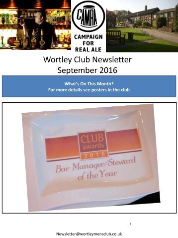 Wortley Club Newsletter november 2016