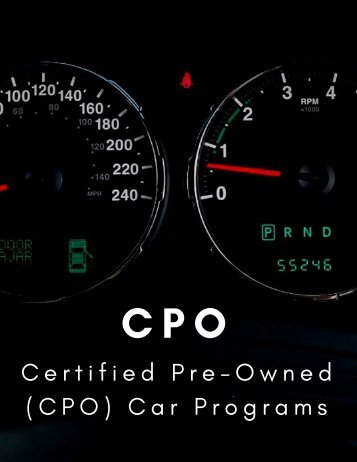 Certified Pre-Owned Car Programs