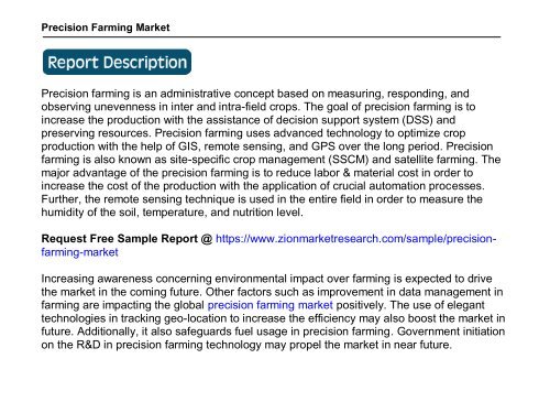 Global Precision Farming Market, 2015-2021