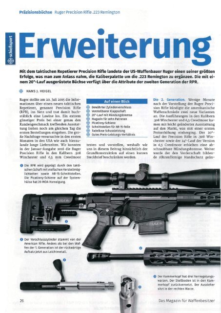 Henke-Infoblatt Ruger Precision Rifle in .223 Remington