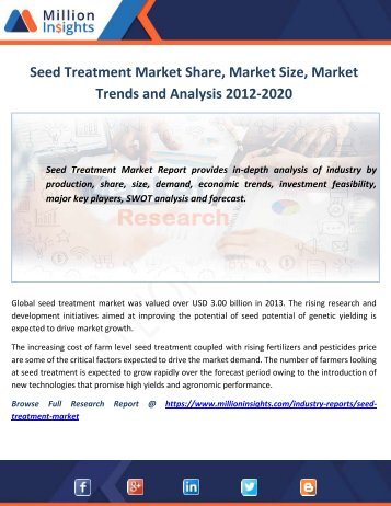 Seed Treatment Market Share, Market Size, Market Trends and Analysis 2012-2020