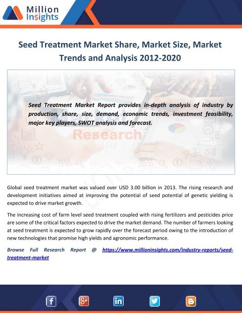 Seed Treatment Market Share, Market Size, Market Trends and Analysis 2012-2020
