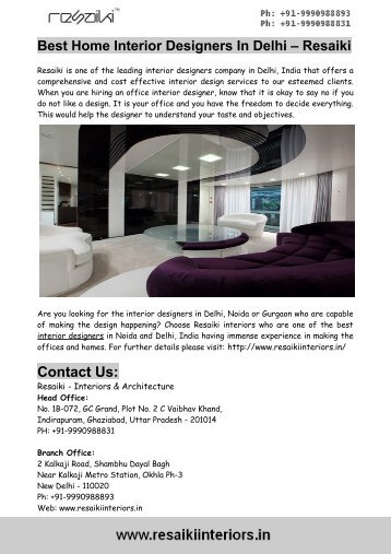 residential interior designers delhi ncr