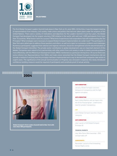 Global Compact International Yearbook Ausgabe 2010