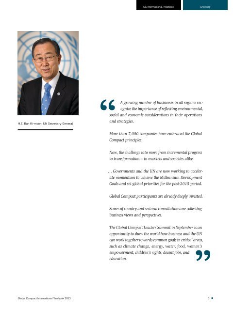 Global Compact International Yearbook Ausgabe 2013