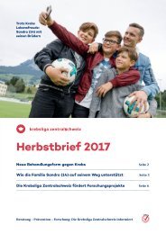 Krebsliga Zentralschweiz - Herbstbrief 2017