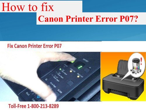 How to fix Canon Printer Error P07