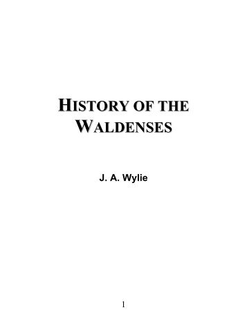 History of the Waldenses - J. A. Wylie