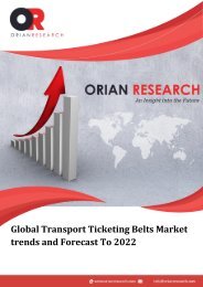 Global Transport Ticketing Belts Market   trends and Forecast To 2022