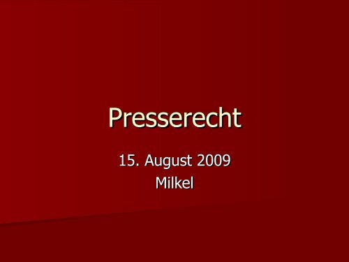 Presserecht