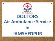 Air Ambulance Service in Jamshedpur