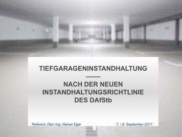 Tiefgarageninstandhaltung Haftungsrisiken