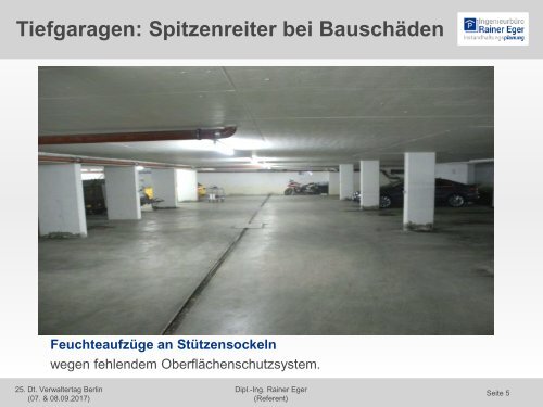 Tiefgarageninstandhaltung Haftungsrisiken