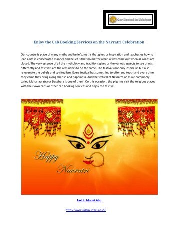 Cab Booking Services on the Navratri Celebration