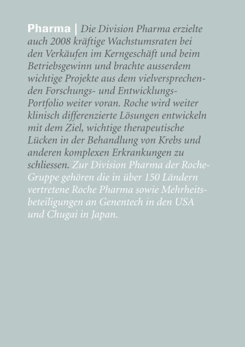 Roche Geschäftsbericht 2008 - Pharma