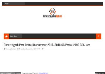 Chhattisgarh Post Office Recruitment