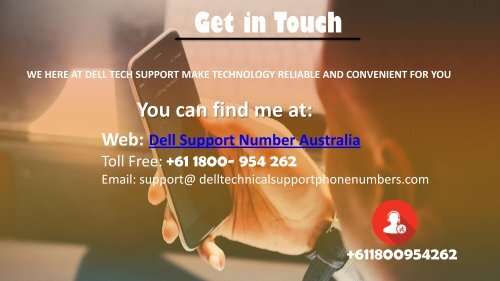 Dell Support Phone Number Australia +611800954262