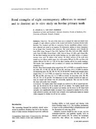 Bond strengths of 8 contemprary adhesives to enamel and to dentine 