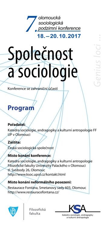 Program 7. olomoucké sociologické podzimní konference 2017