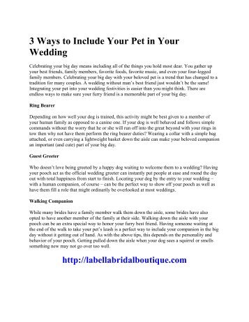 3 Ways to Include Your Pet in Your Wedding