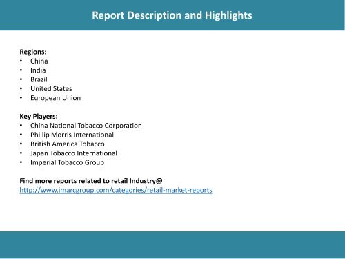 Global Tobacco Market Share, Size, Trends and Forecast 2017-2022