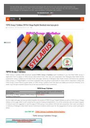 TSPSC Group 2 Syllabus