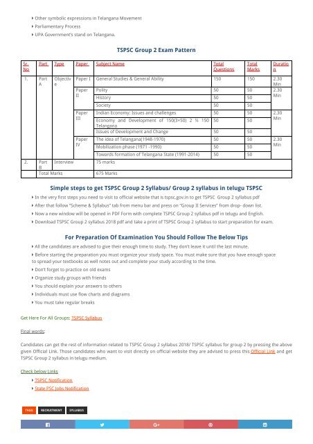 TSPSC Group 2 Syllabus