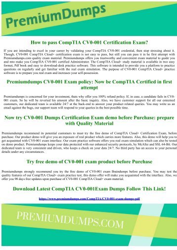 CompTIA Cloud+ CV0-001 Cloud Services Exam Questions
