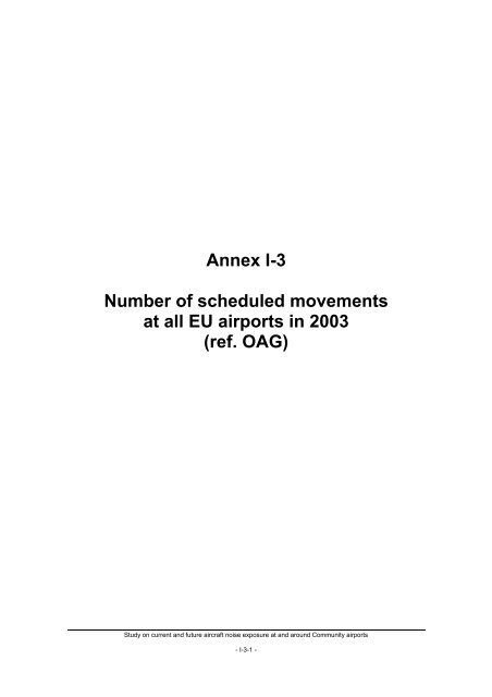 Study on Current and Future Aircraft Noise Exposure at and around ...