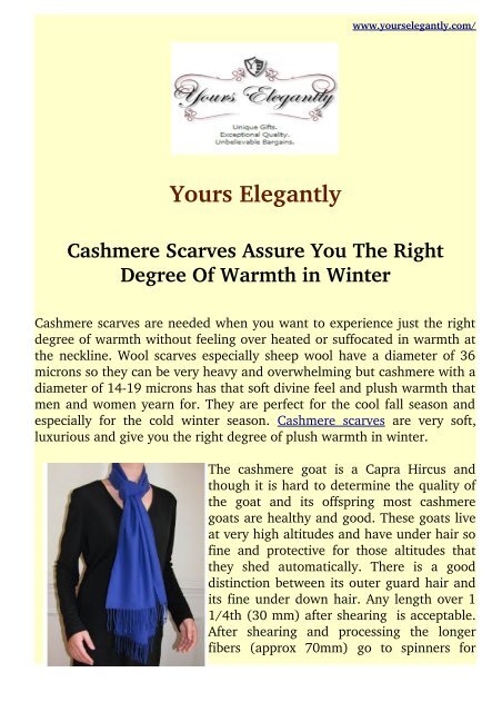Cashmere Scarves Assure You The Right Degree Of Warmth in Winter