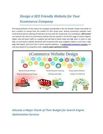 Ecommerce SEO Services Increases Website Traffic and Makes Your Site Popular