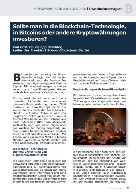 FBM / Kryptowährungsfonds: Eine neue Assetklasse für institutionelle Investoren?