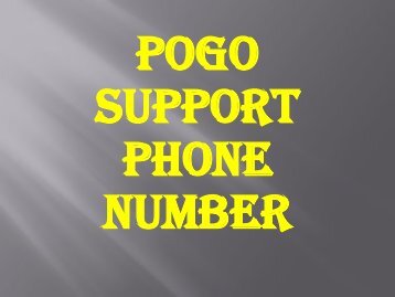 Pogo Technical Support 1-888-827-9060