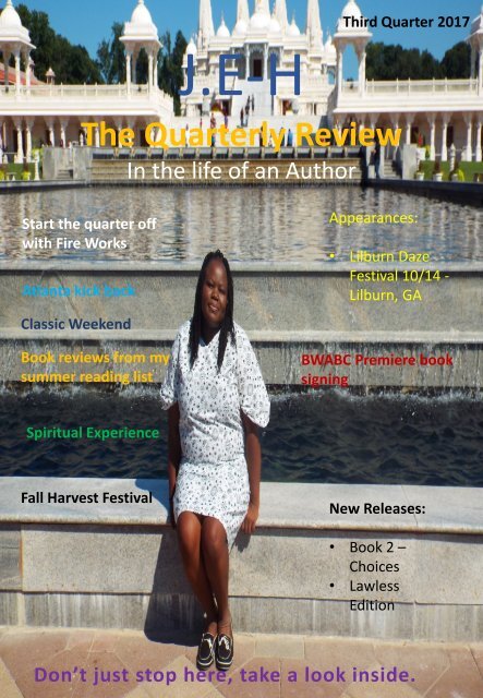 J.E-H The Quarterly Review in the life of an Author (3rd Quarter)