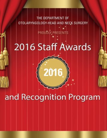 2016 Staff Awards and Recognition Program