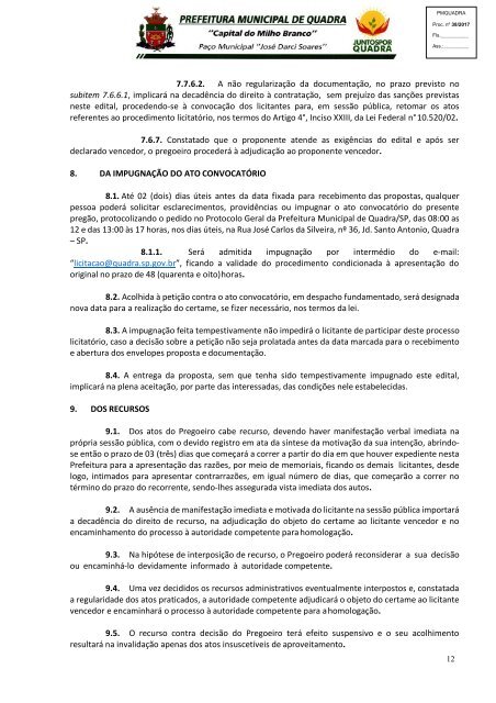 Edital Pregão Presencial PMQ 11_2017_Consultoria e assessoria na área educacional