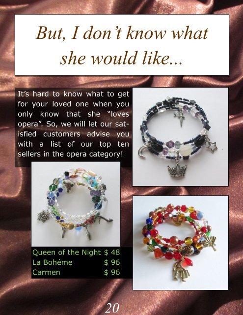 Opera Bracelets Holiday Book 2017